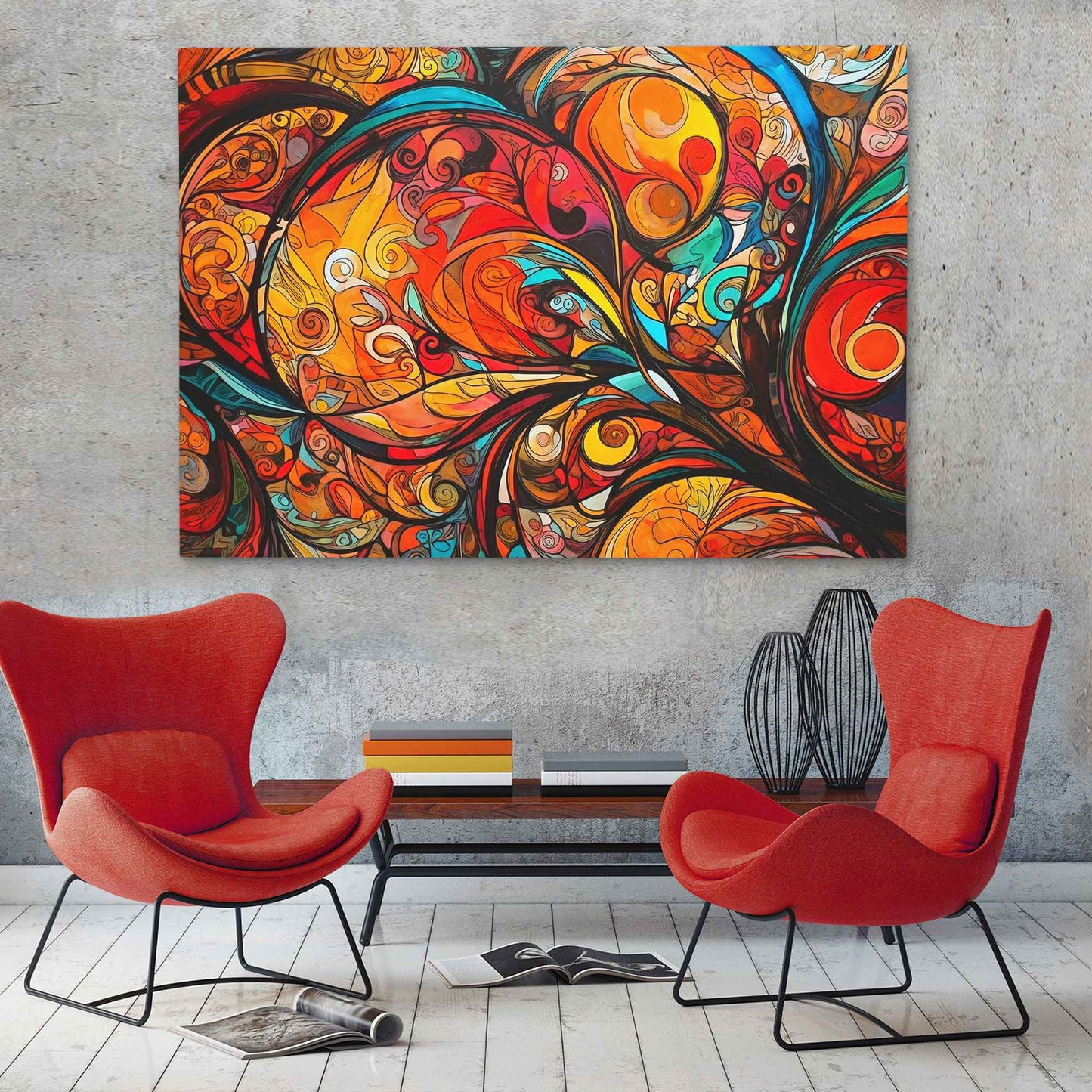 Chaotic Bliss - Orange Canvas Print