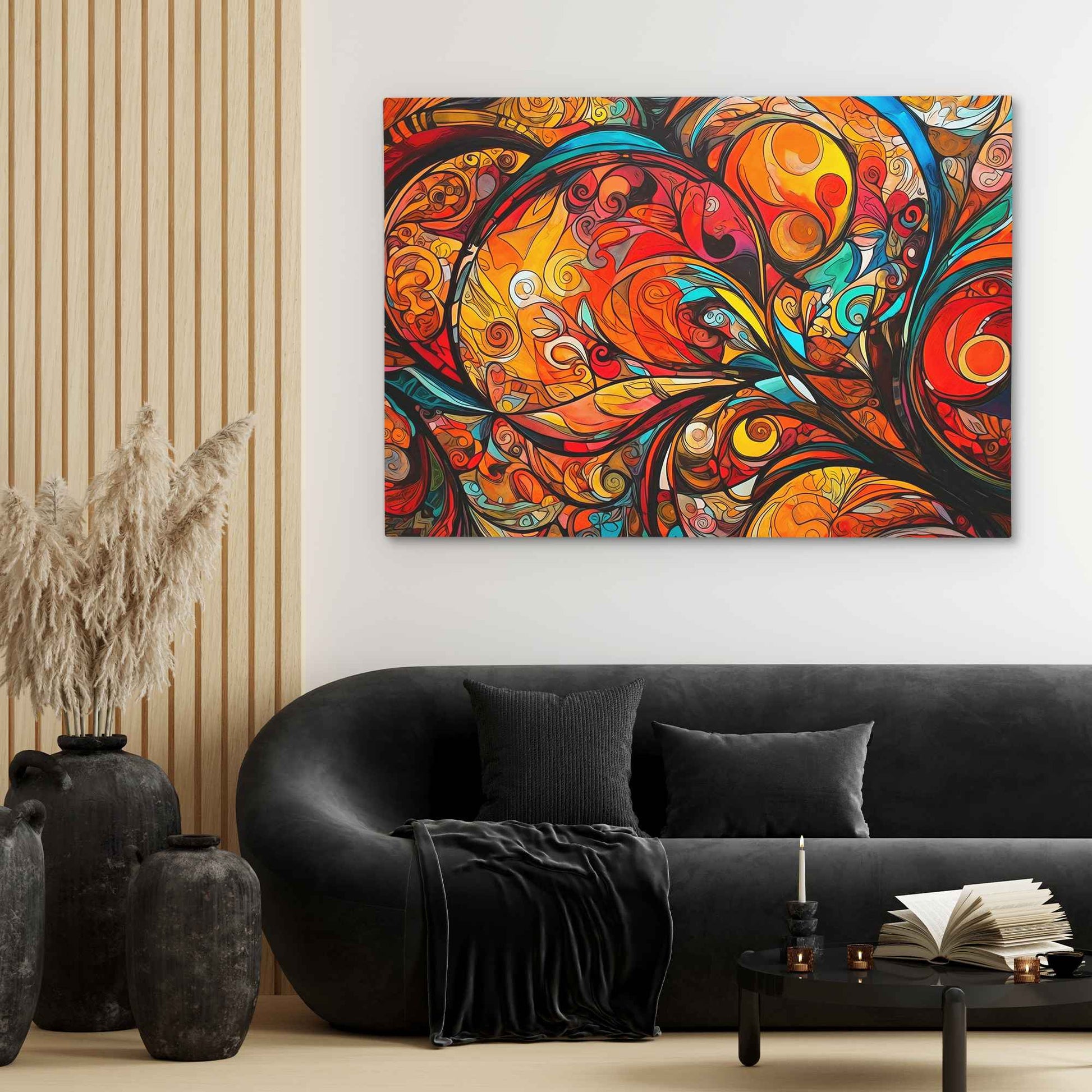 Chaotic Bliss - Floral Wall Art in Black Frame