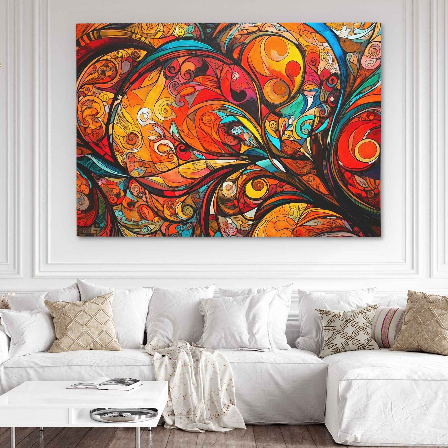 Chaotic Bliss - Abstract Wall Art in Black Frame