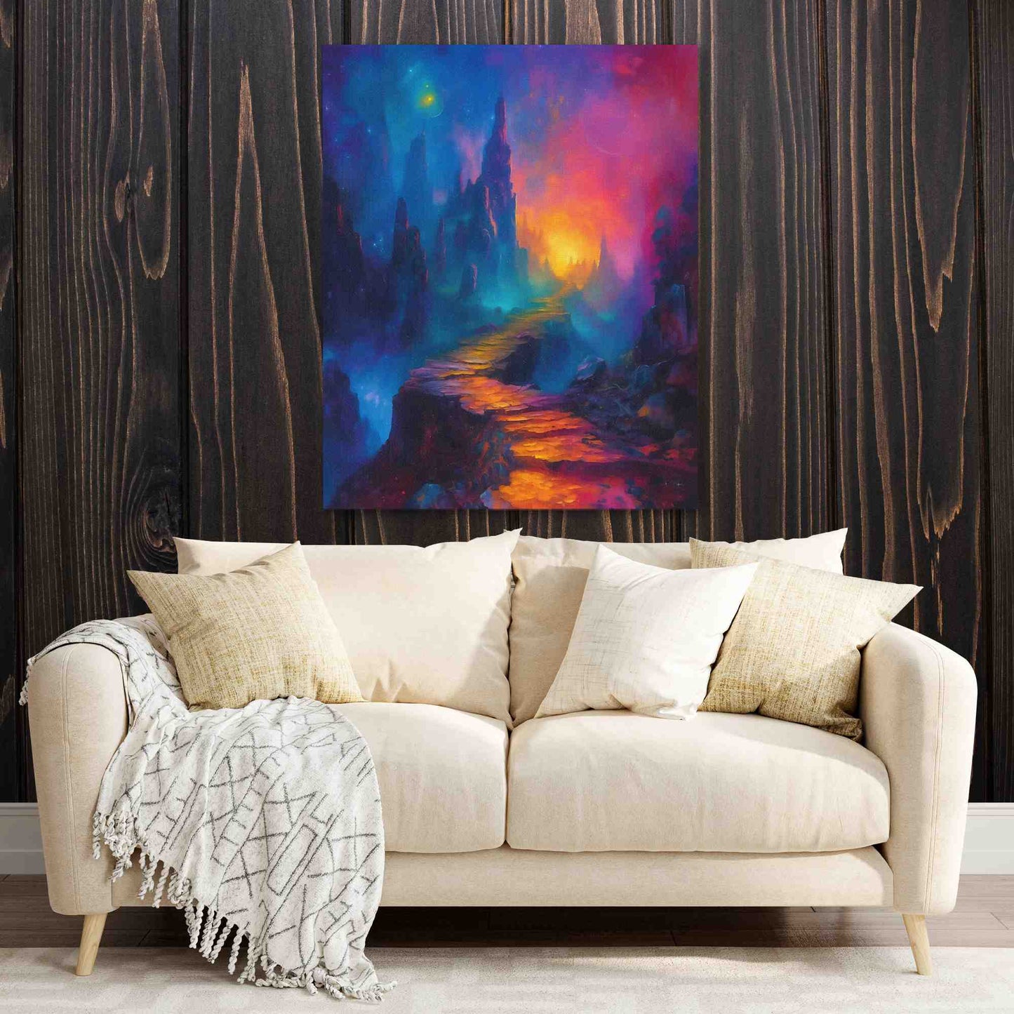 Chaotic Cosmos - Surrealism Colorful Canvas Wall Art