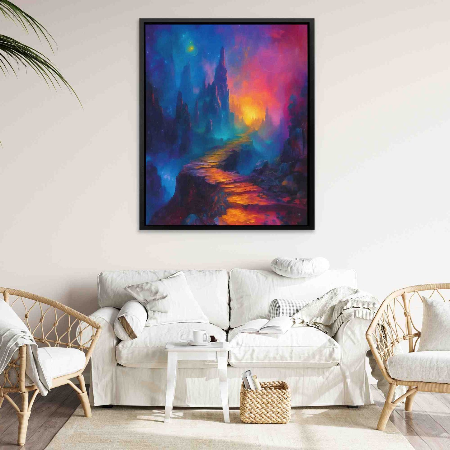 Chaotic Cosmos - Abstract Wall Art in Black Frame