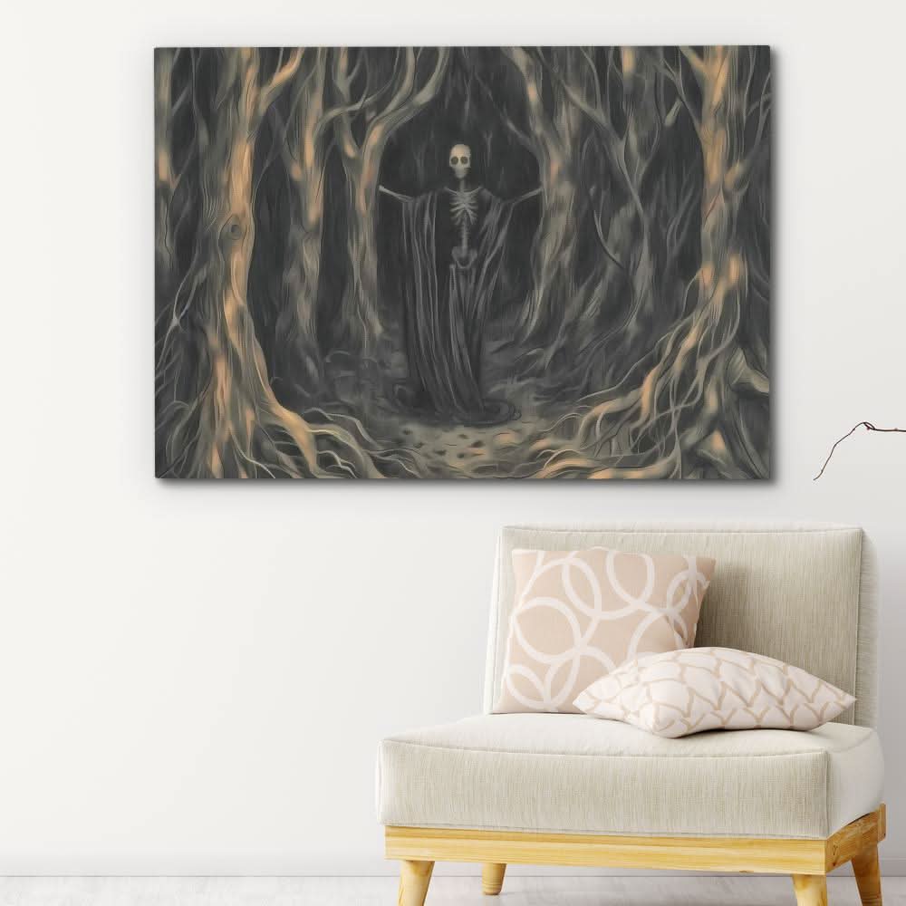 Chaotic Shadow - Dark Academia Wall Art in Black Frame
