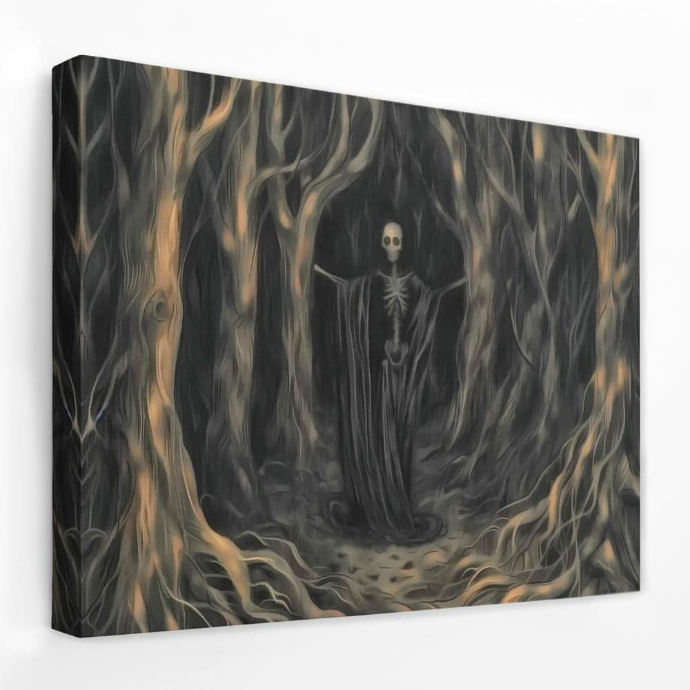 Chaotic Shadow - Black and White Canvas Wall Art