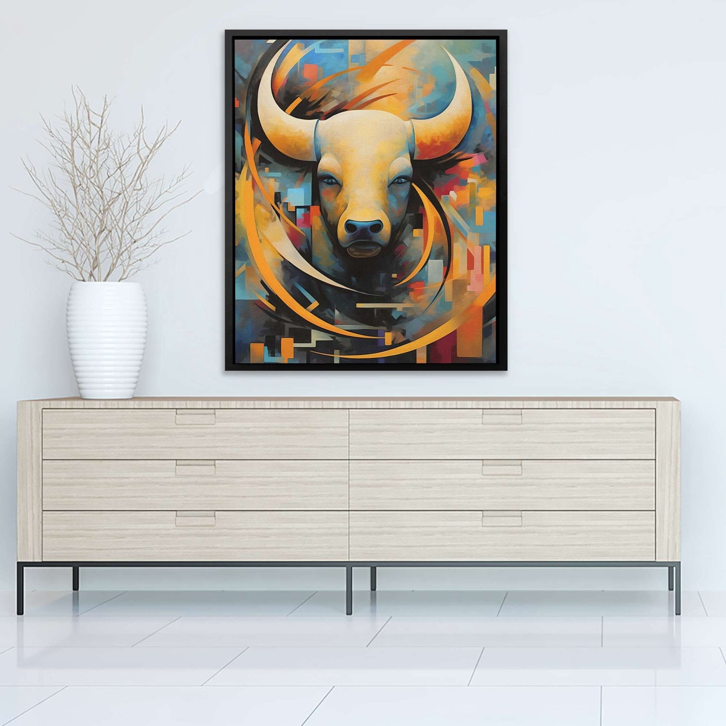 Charging Colors - Bull Canvas Print