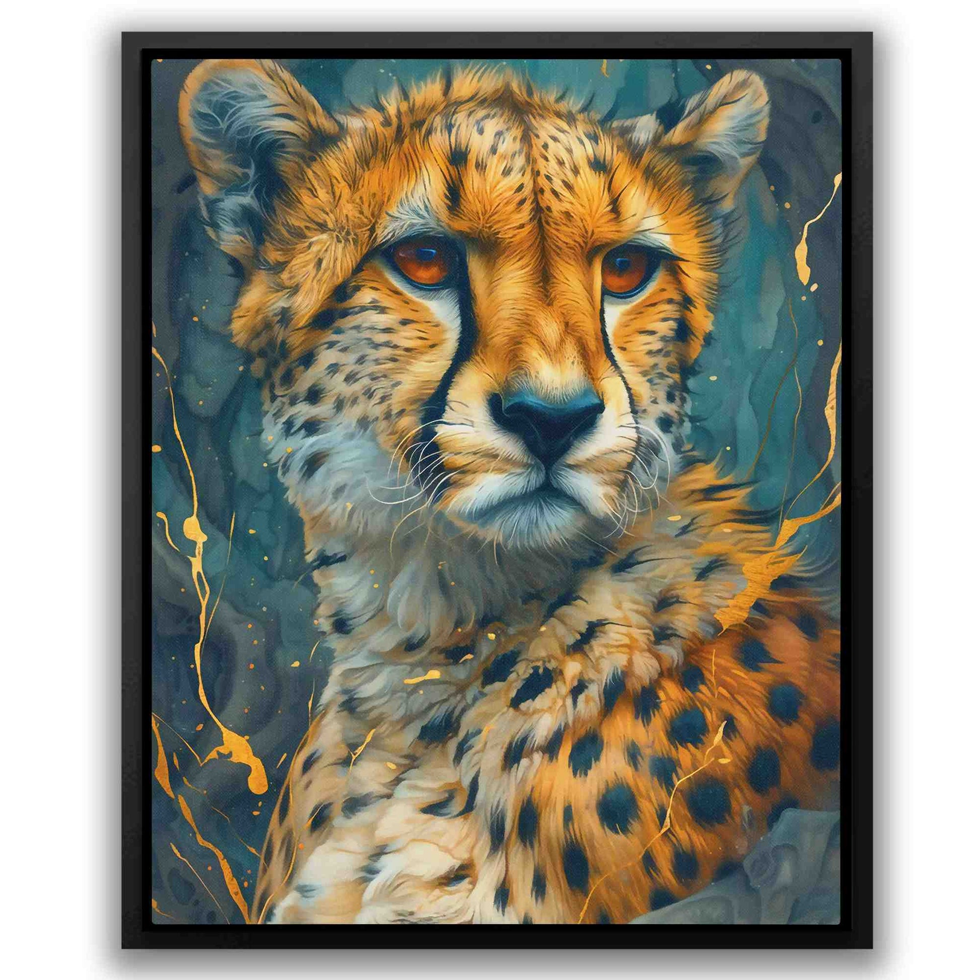 Charming Cheetah - Wall Art in Black Frame