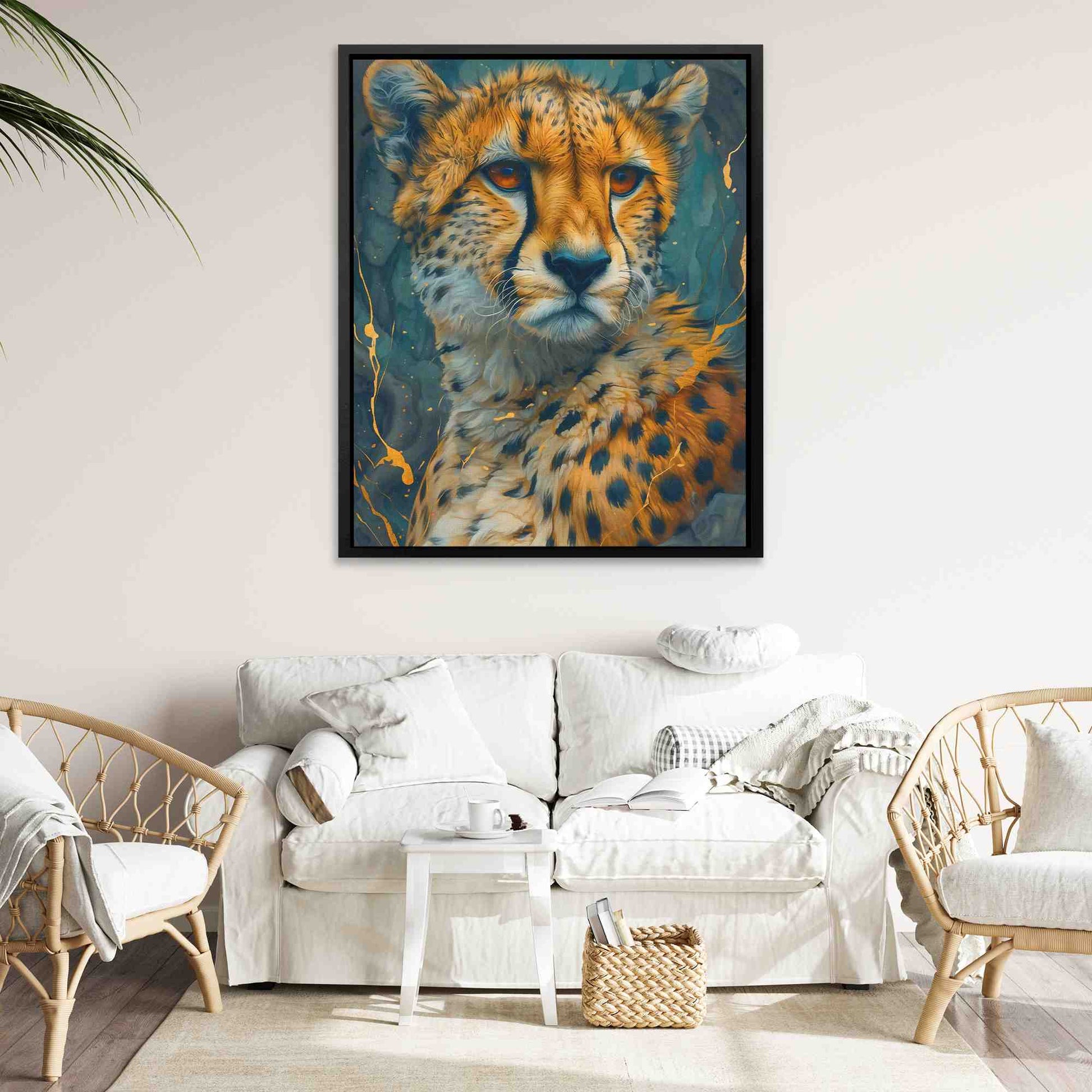 Charming Cheetah - Gold Big Cat Canvas Print