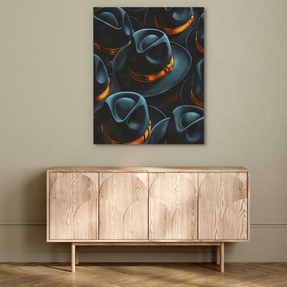 Charming Headwear - Black Elegant Canvas Print