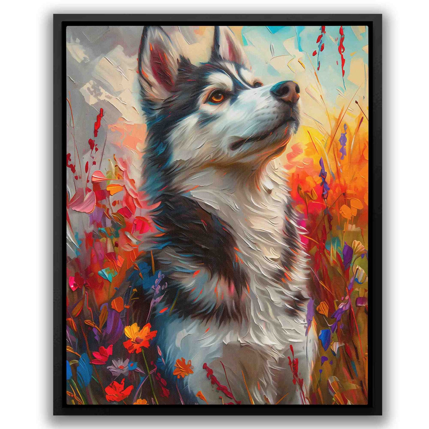 Charming Husky - Field Canvas Print