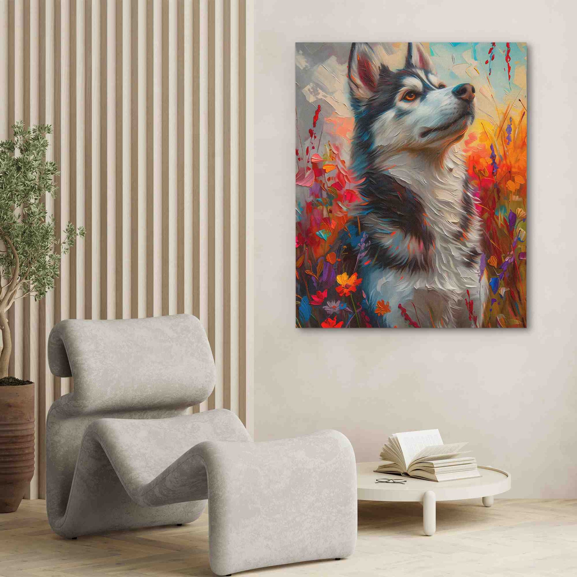 Charming Husky - Wall Art in Black Frame