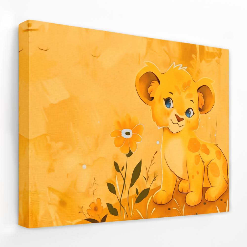 Charming Lion Cub - Animals Canvas Wall Art