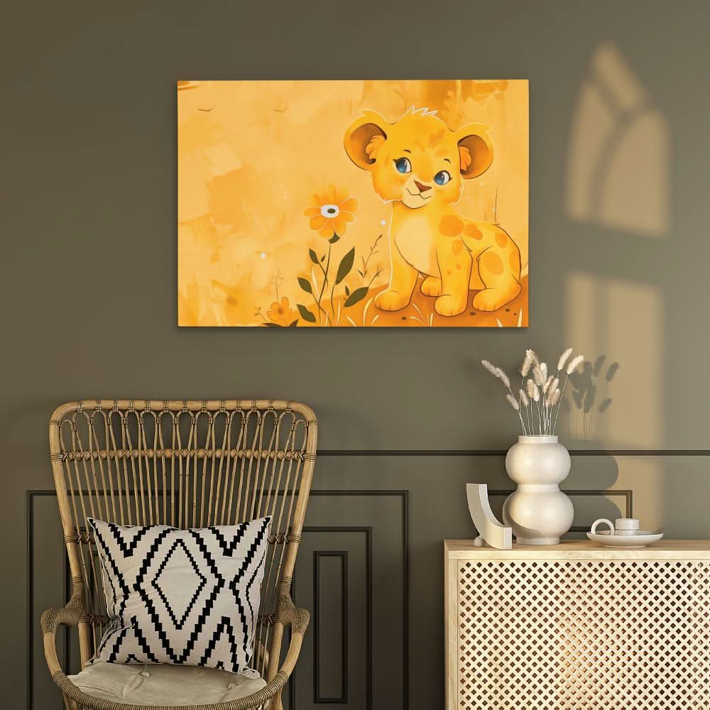 Charming Lion Cub - Large Canvas Print