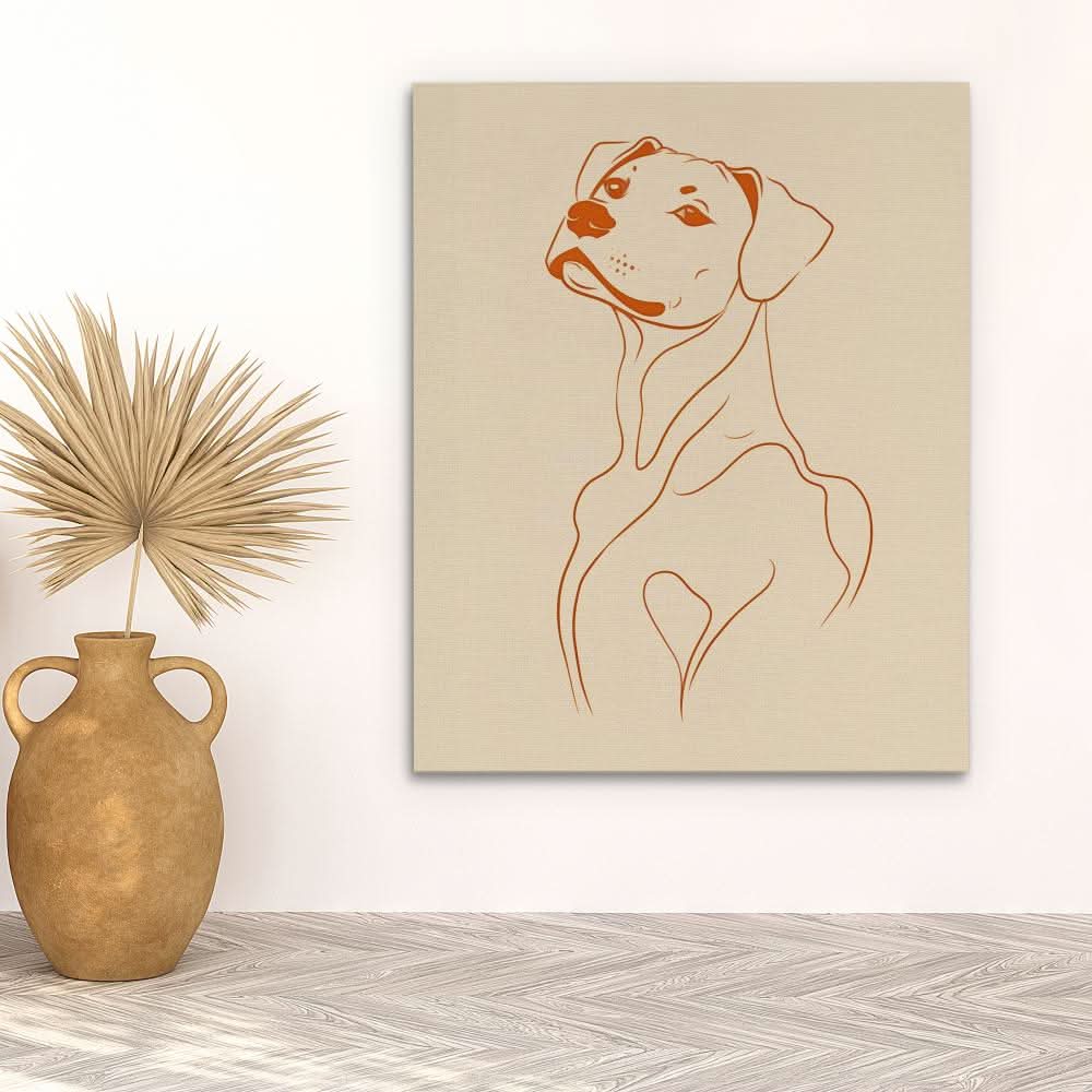 Charming Pup - Beige Dog Canvas Print