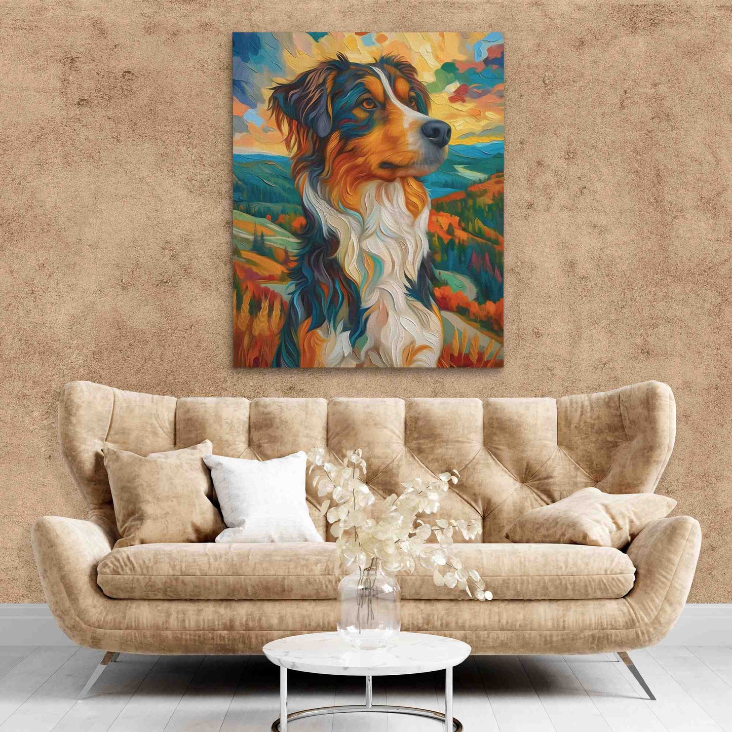 Charming Shepherd - Dog Wall Art in Black Frame