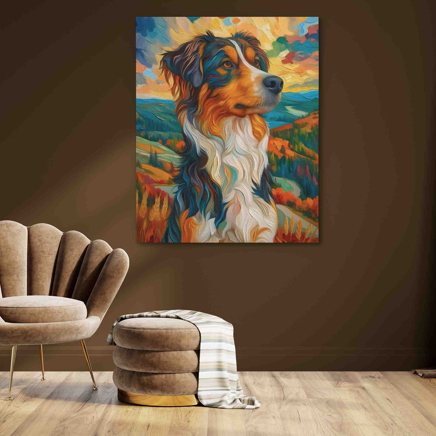 Charming Shepherd - Wall Art in Black Frame