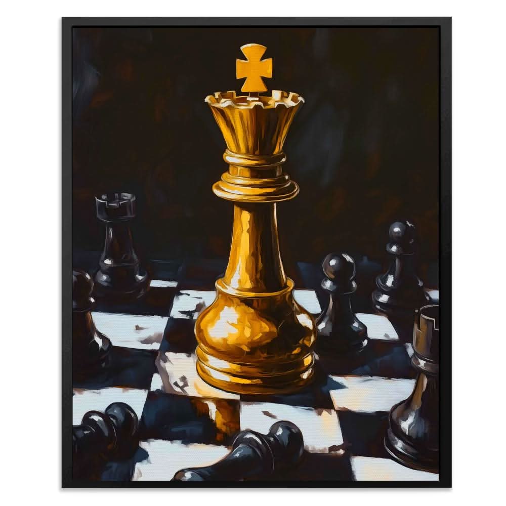 Checkmate Board - Gold Wall Art for Home Office