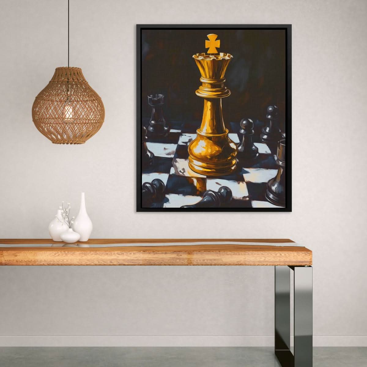 Checkmate Board - Chess Wall Art in Black Frame