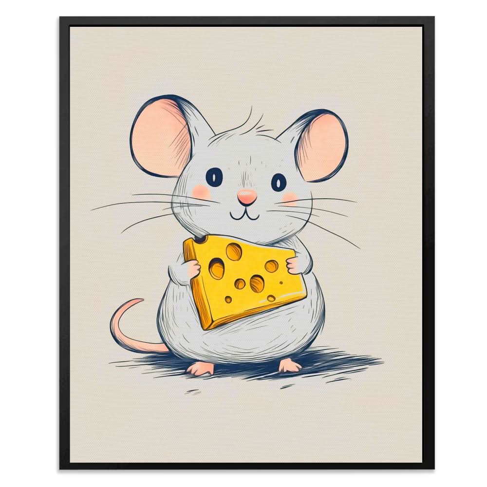 Cheesy Mouse - Pastel Canvas Wall Art