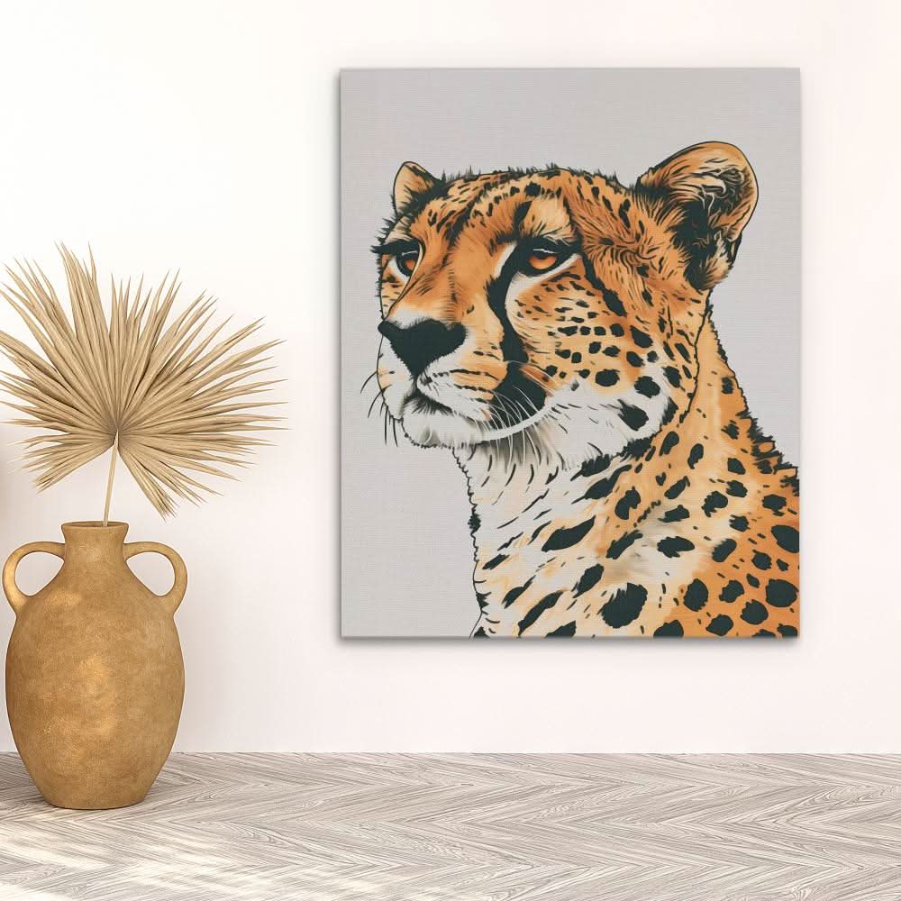 Cheetah Array - Modern Wall Art in Black Frame