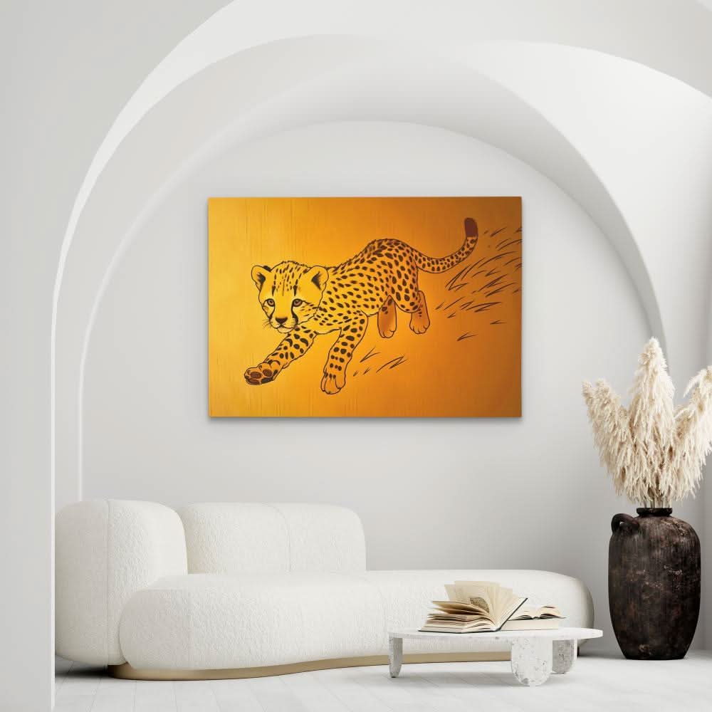 Cheetah Cub Playing - Animals Art for Kids Room