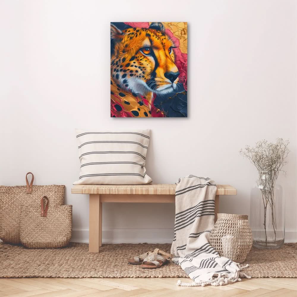 Cheetah Essence - Abstract Wall Art in Black Frame
