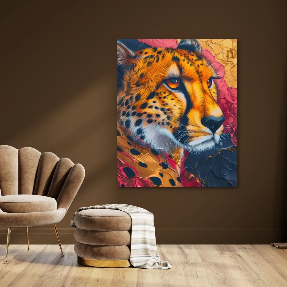 Cheetah Essence - Large Abstract Canvas Print
