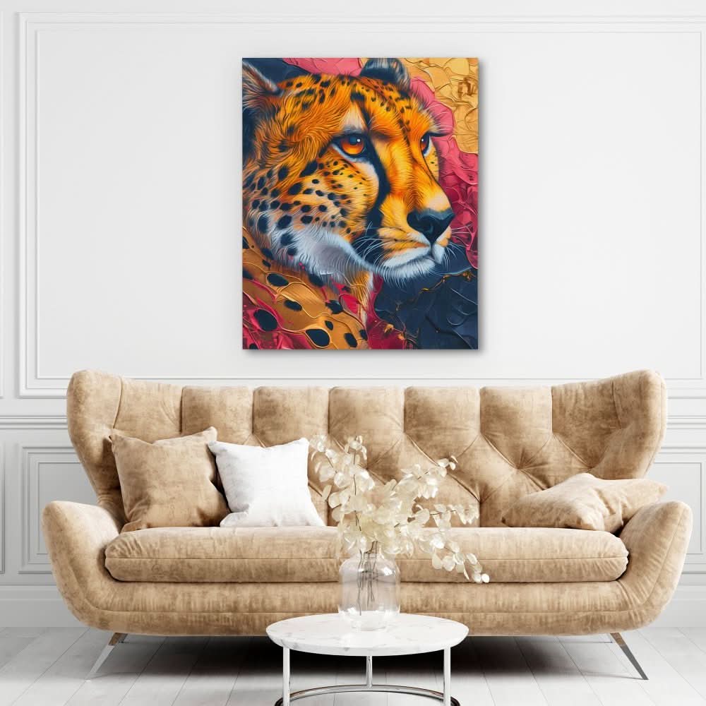 Cheetah Essence - Big Cat Wall Art in Black Frame