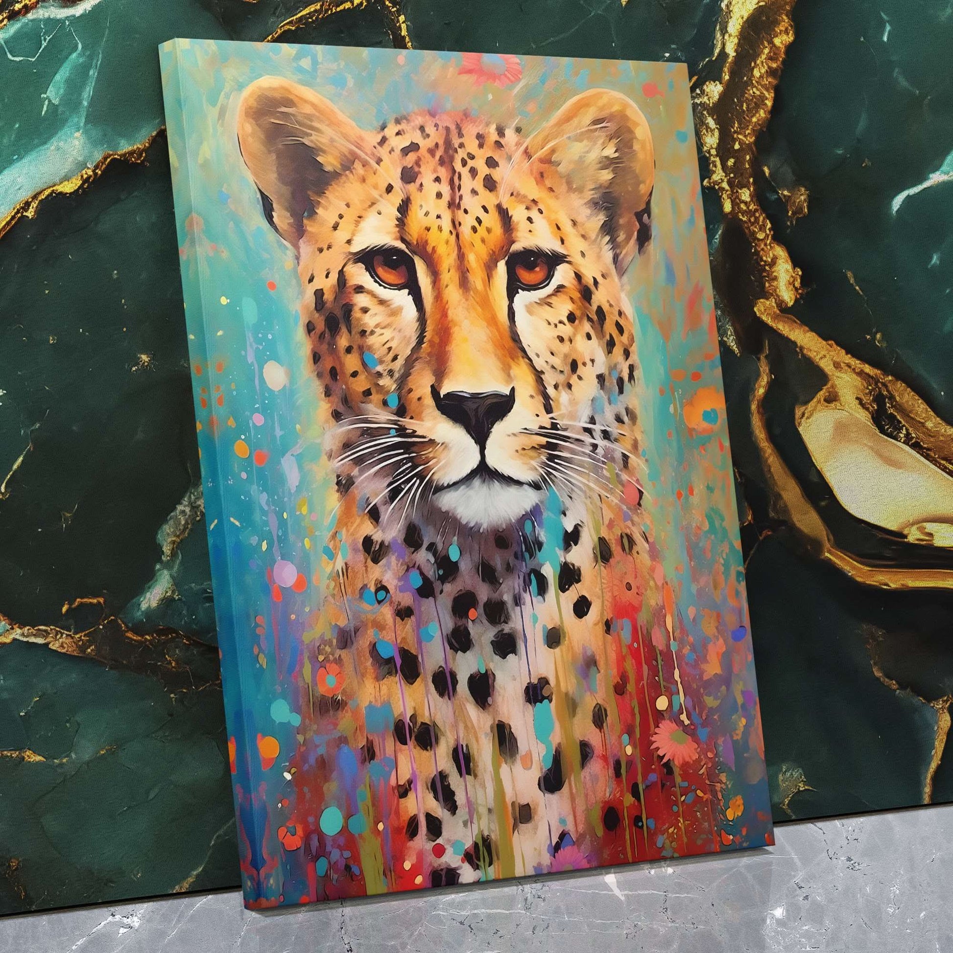 Cheetah Mirage - Yellow Cheetah Canvas Print