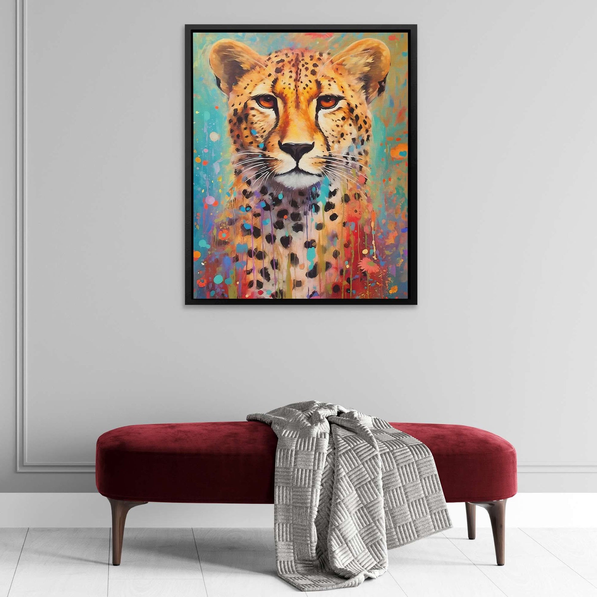 Cheetah Mirage - Large Pop Art Canvas Print