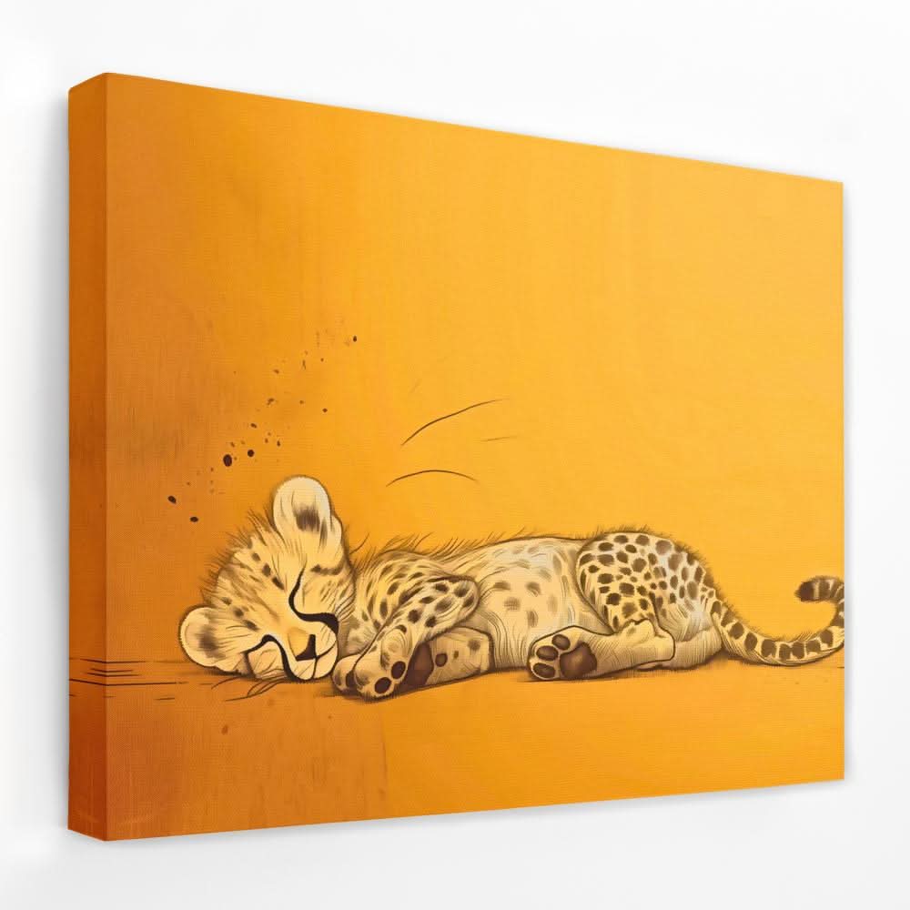 Cheetah Nap - Animals Canvas Wall Art