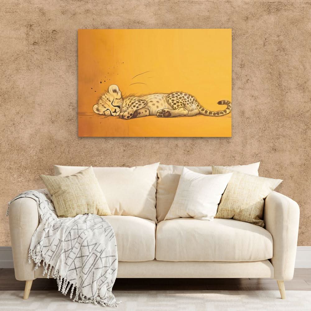 Cheetah Nap - Large Contemporary Canvas Print