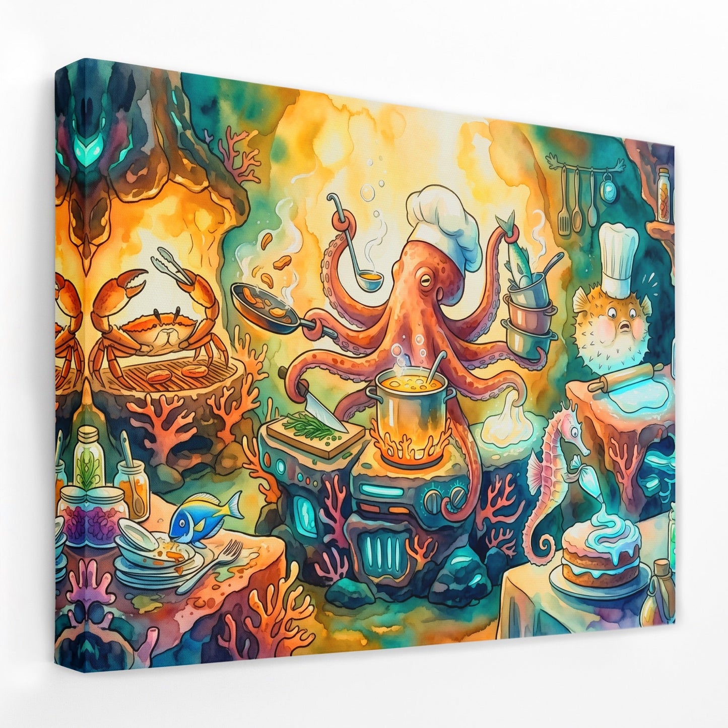 Chef Octopus Cooking