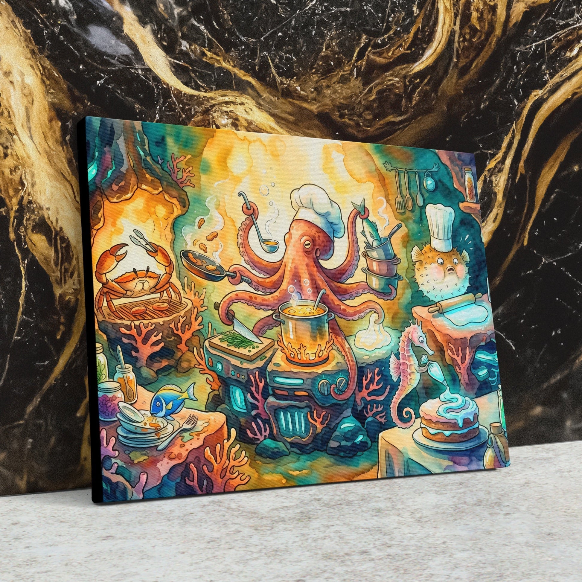 Chef Octopus Cooking