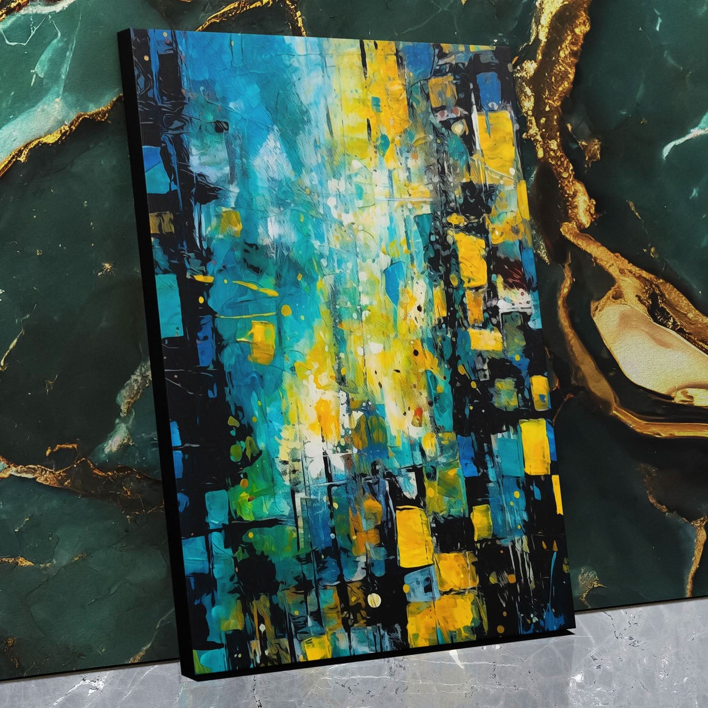 Chemical Reaction - Abstract Wall Art in Black Frame