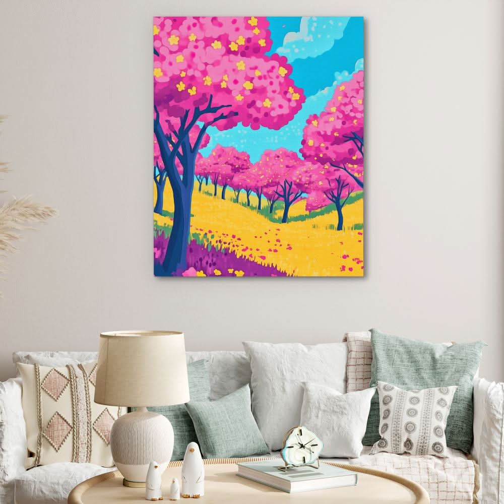 Cherry Blossoms in Bloom - Large Canvas Print