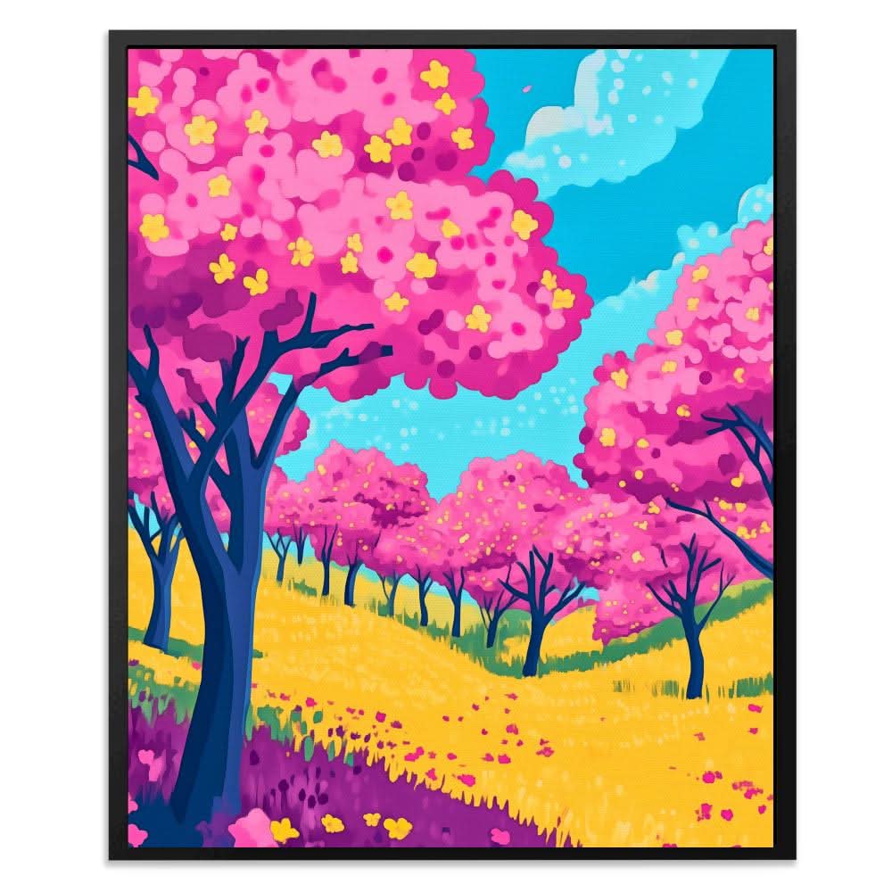 Cherry Blossoms in Bloom - Pastel Wall Art for Kids Room