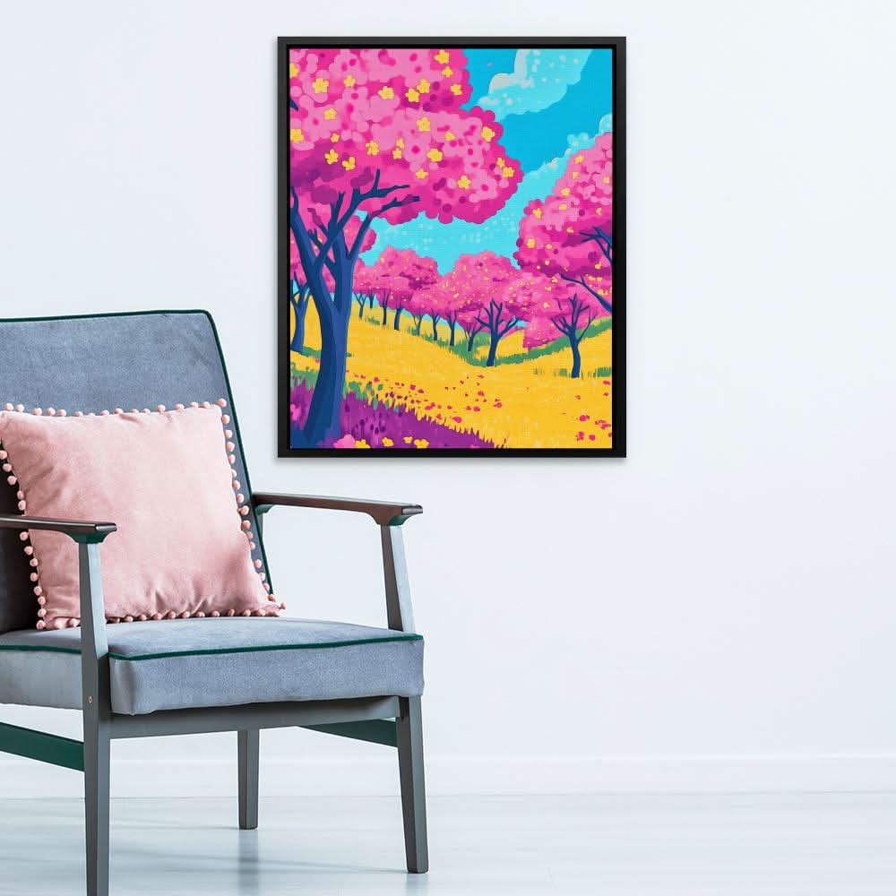 Cherry Blossoms in Bloom - Wall Art in Black Frame