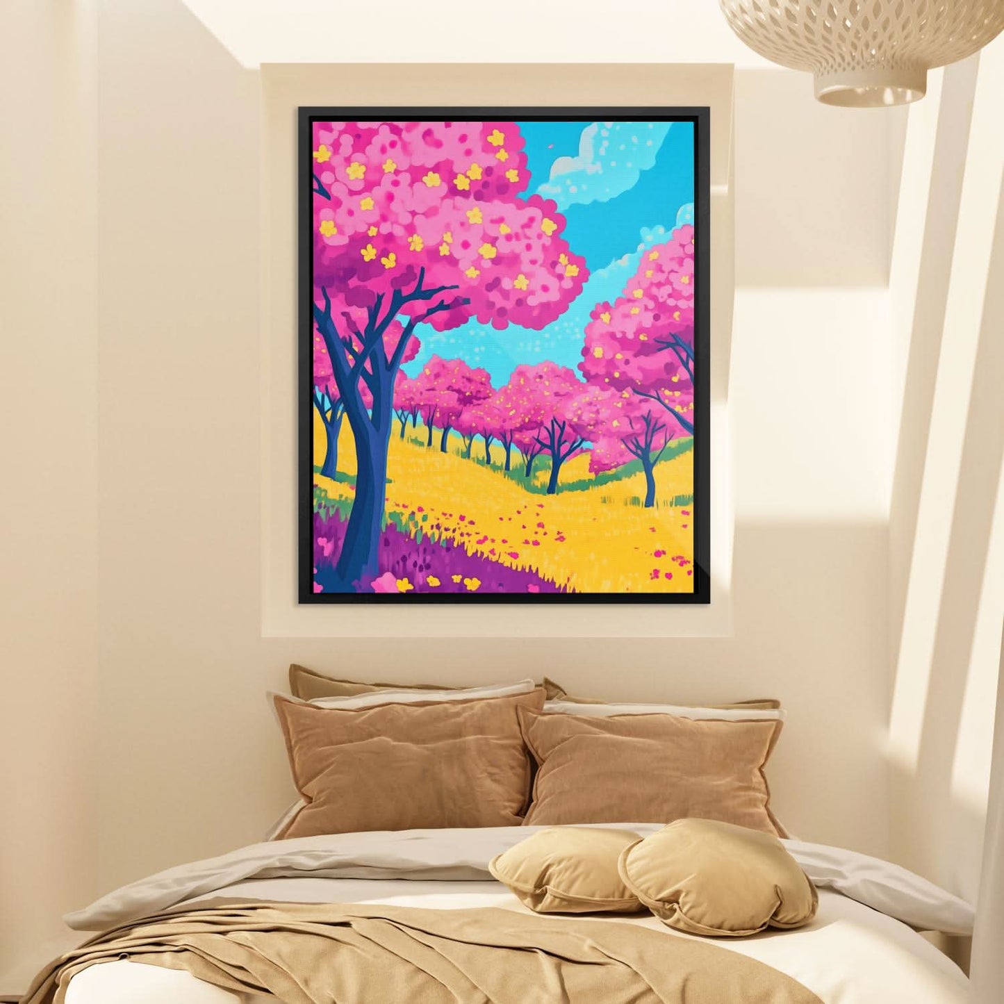 Cherry Blossoms in Bloom - Pastel Landscapes Canvas Print