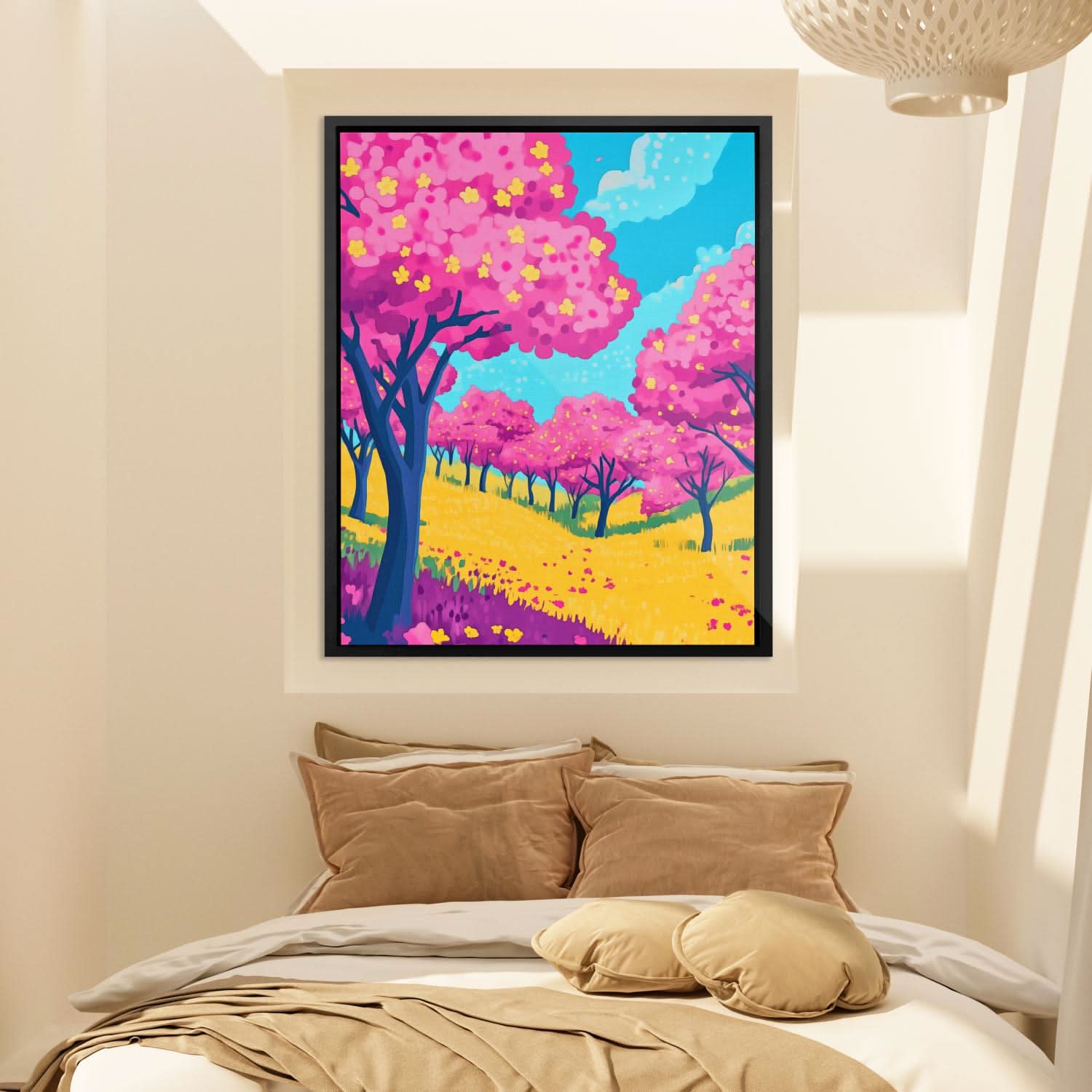 Cherry Blossoms in Bloom - Pastel Landscapes Canvas Print