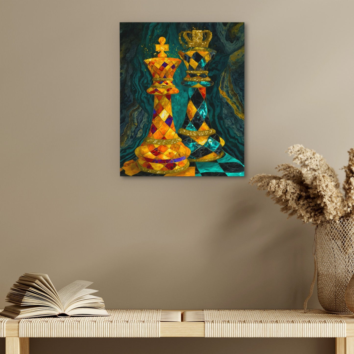 Chess Jeweled Crowns - Luxury Wall Art