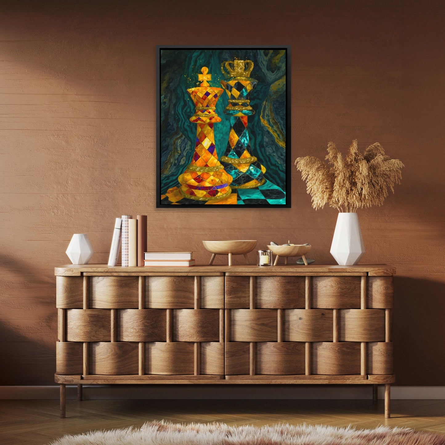 Chess Jeweled Crowns - Luxury Wall Art