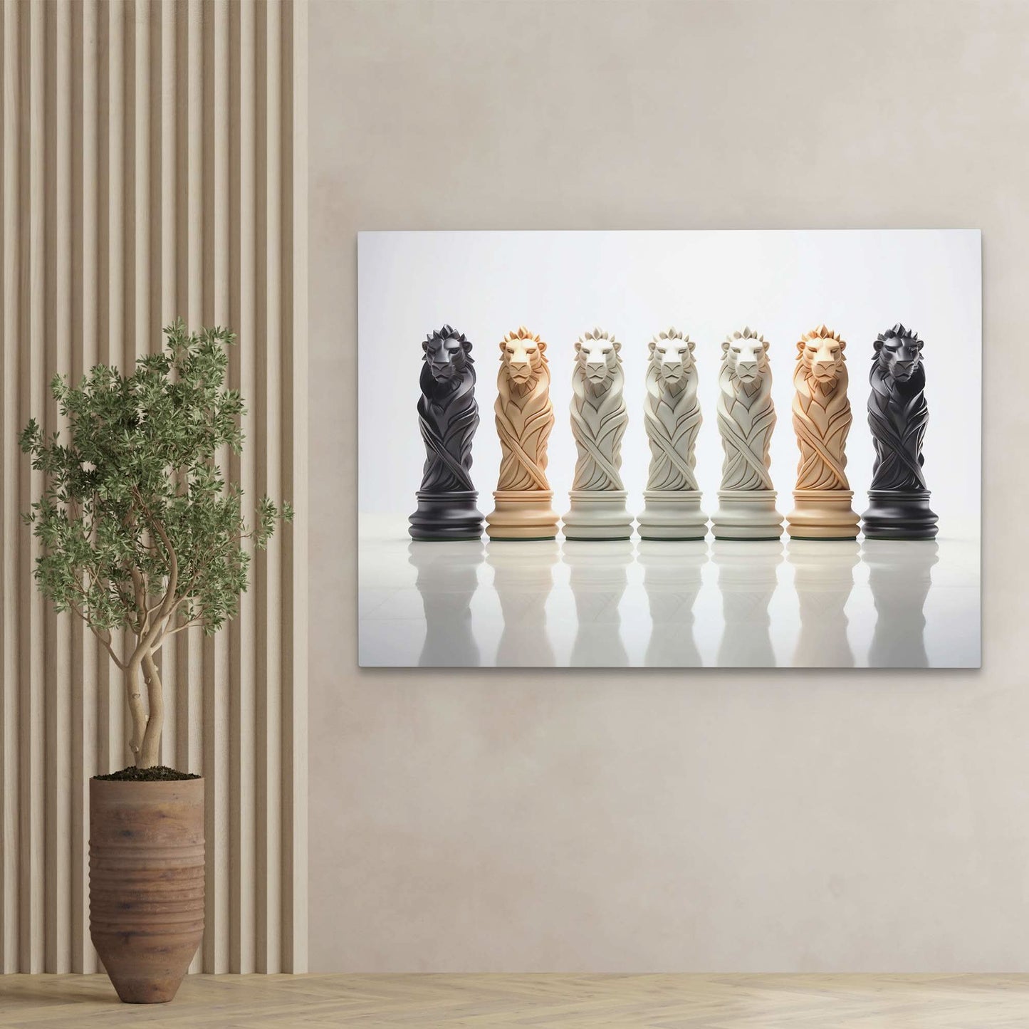 Chess Lions - Chess Art for Game Room