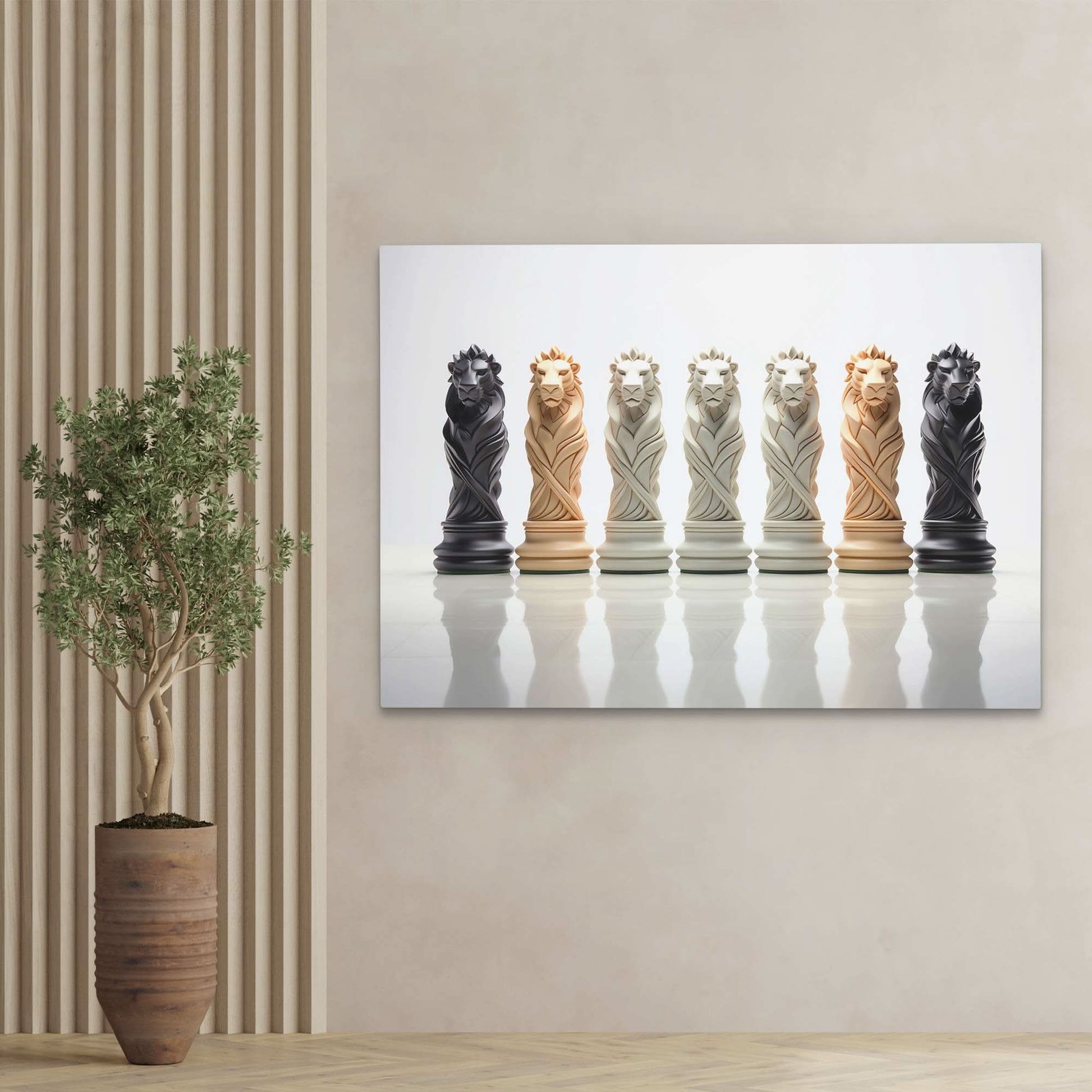 Chess Lions - Chess Art for Game Room