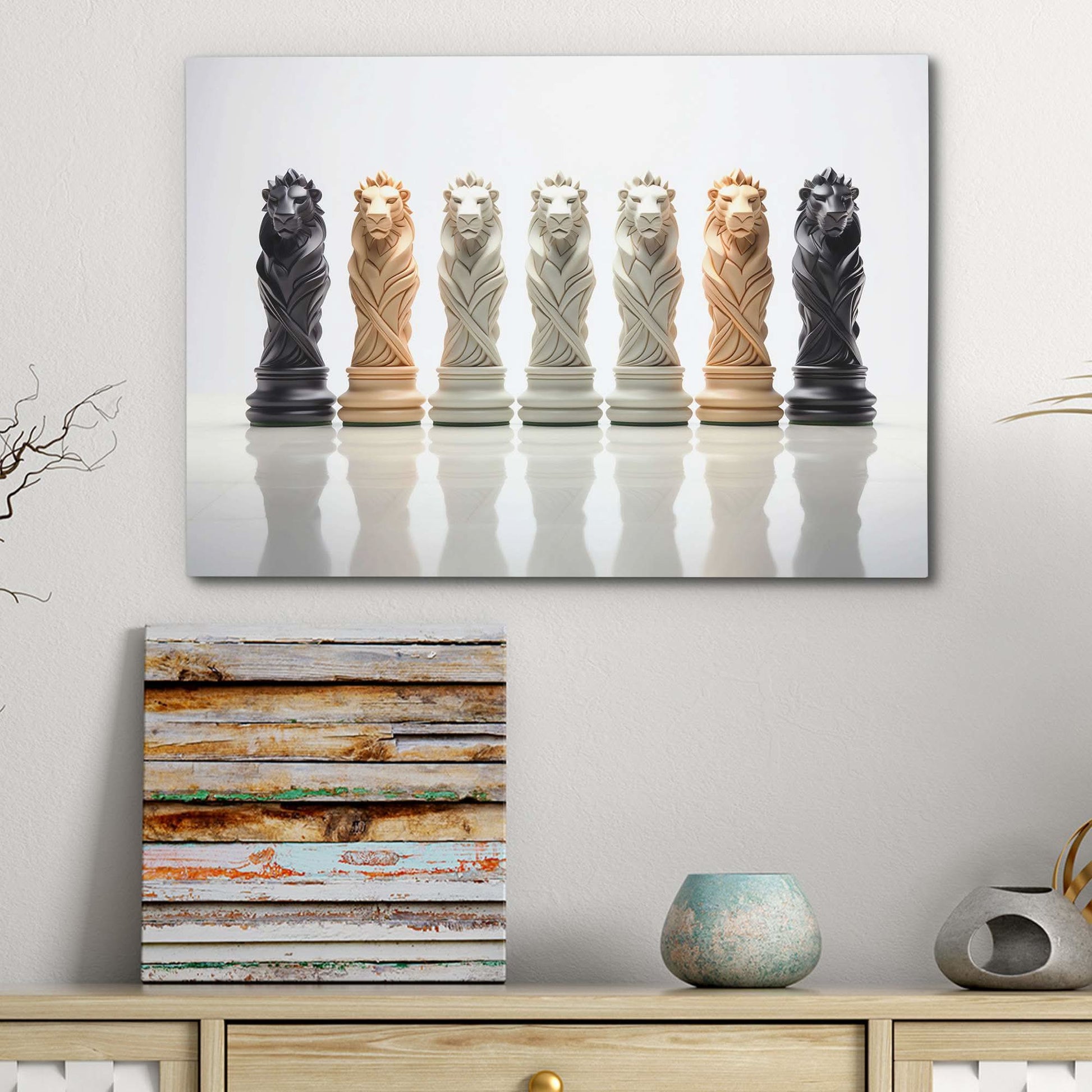 Chess Lions - Wall Art for Game Room