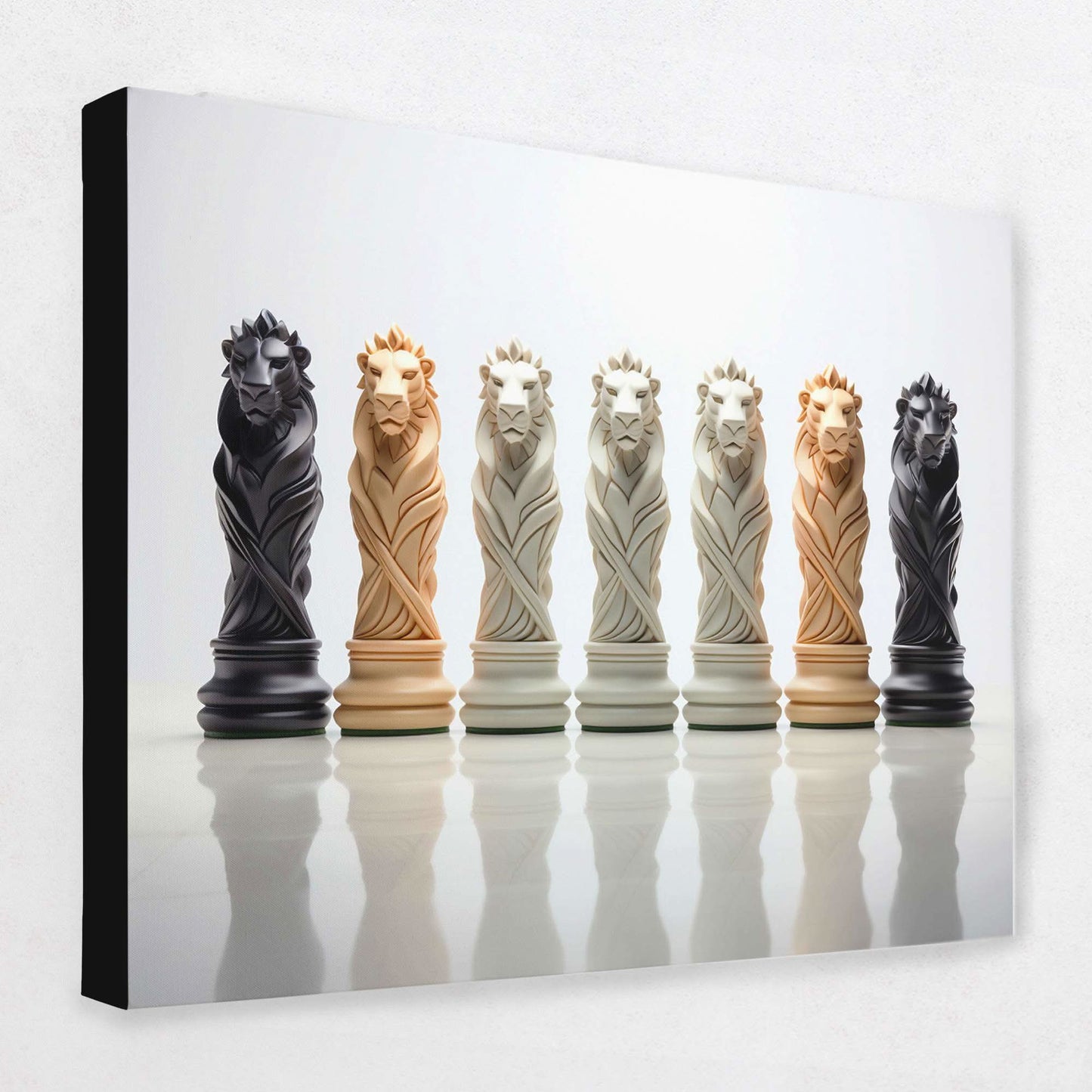 Chess Lions - Chess Canvas Wall Art