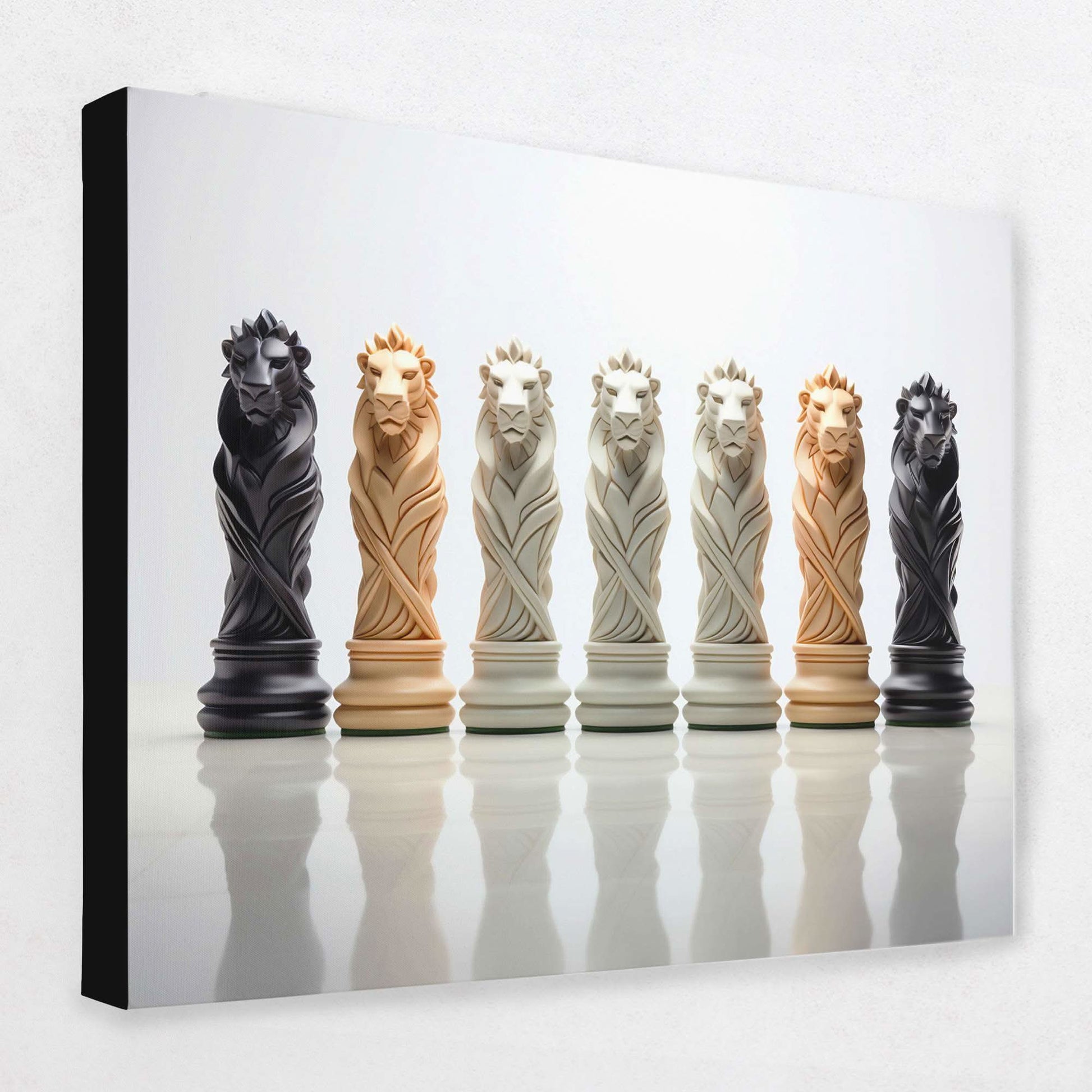 Chess Lions - Chess Canvas Wall Art