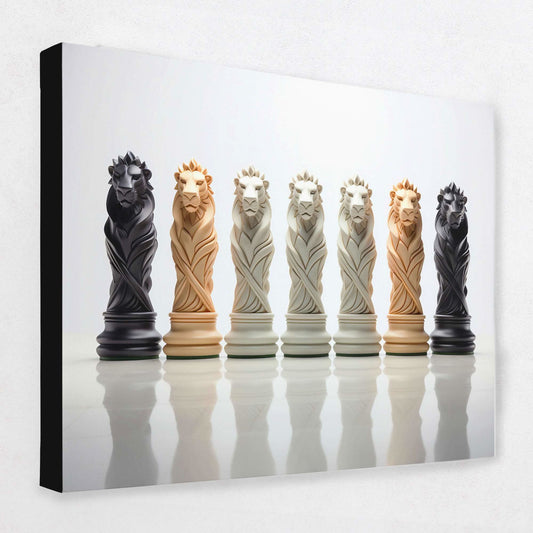 Chess Lions - Chess Canvas Wall Art