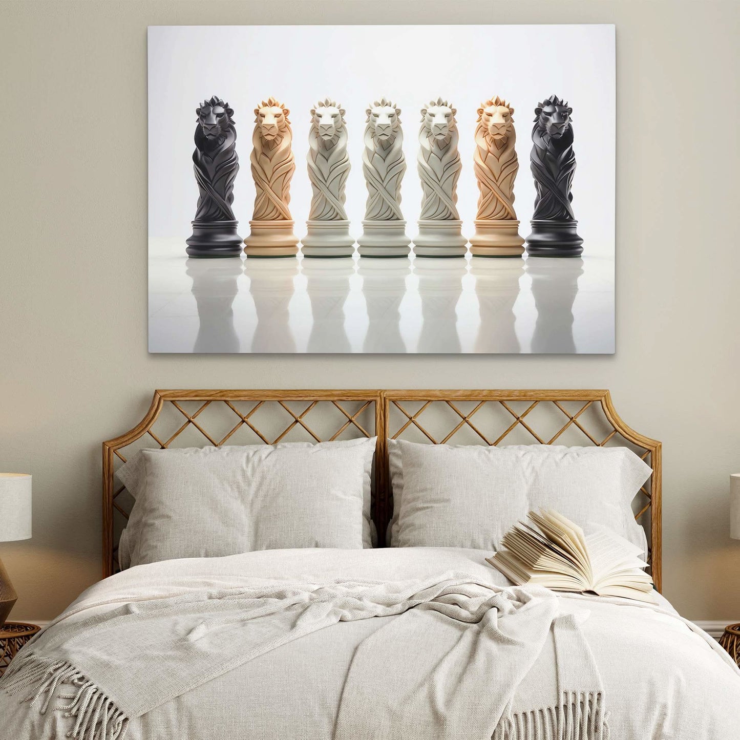 Chess Lions - Canvas Wall Art