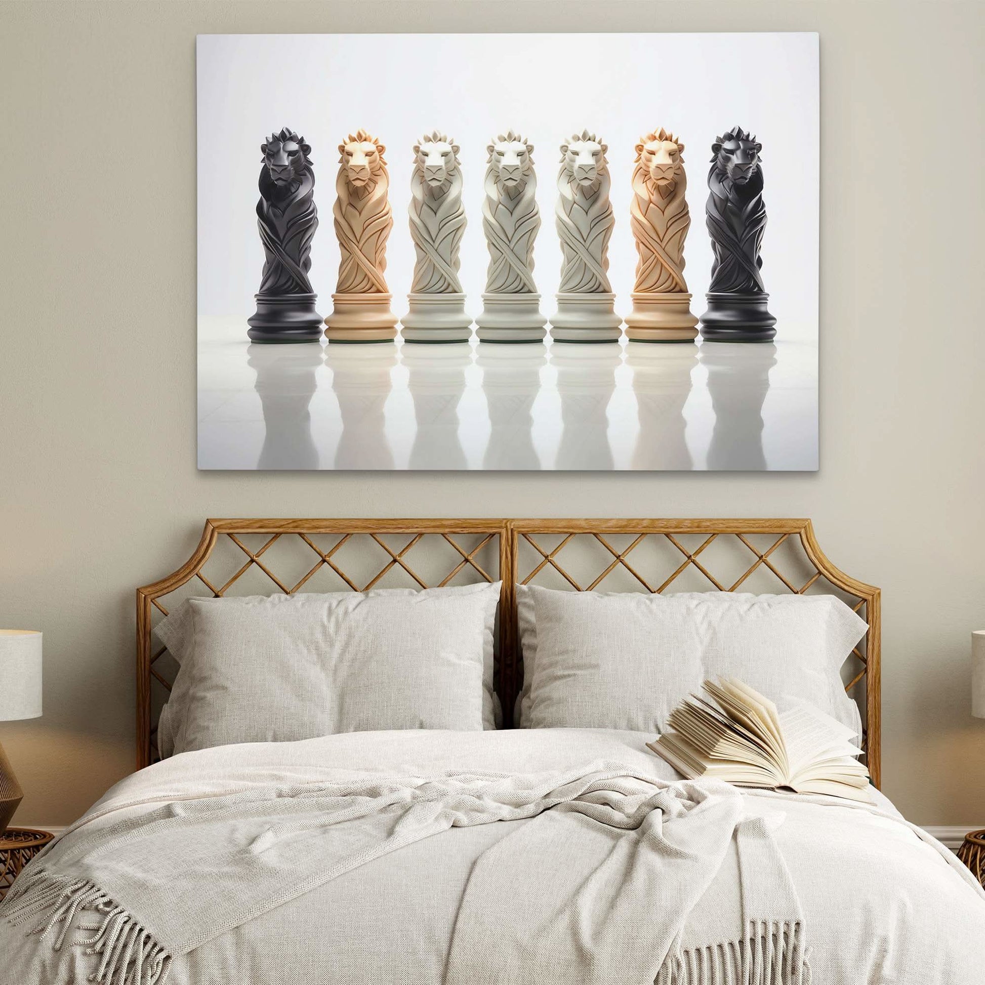 Chess Lions - Canvas Wall Art
