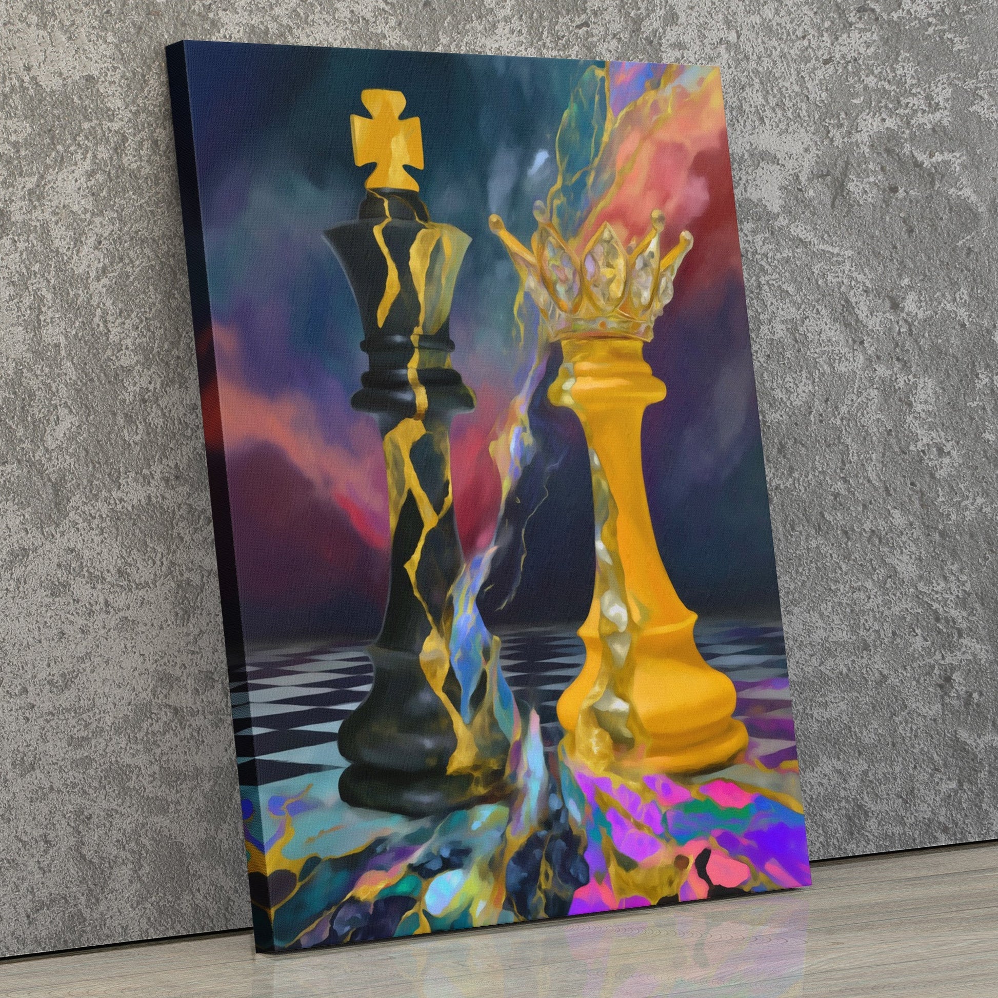 Chess Queen's Golden Dominion - Luxury Wall Art