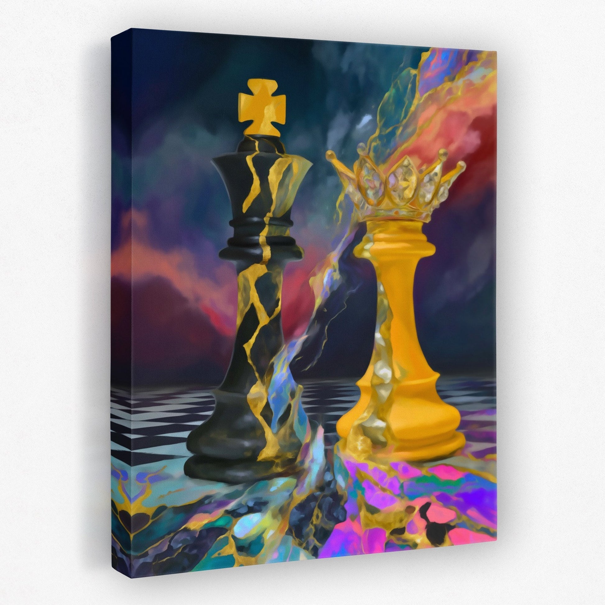 Chess Queen's Golden Dominion - Luxury Wall Art